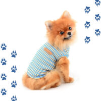 camiseta a rayas azul para perros o gatos