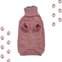 chaleco de lana rosado para mascotas
