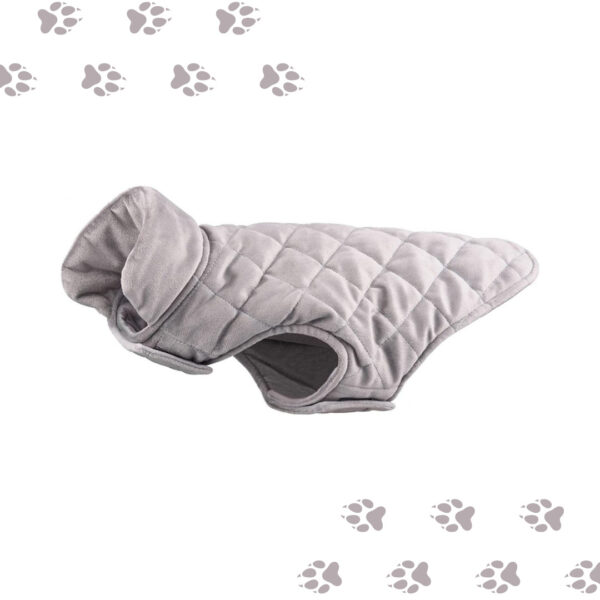 Abrigo de terciopelo color gris para mascotas