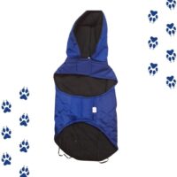 Parka color Azul Impermeable forrada con Polar para perros Grandes