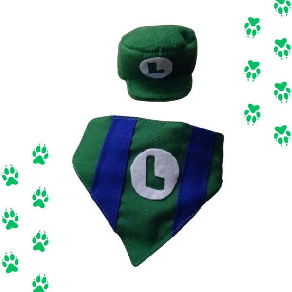 Bandana Para Mascotas Mario Bross | Cosplay Perros O Gatos