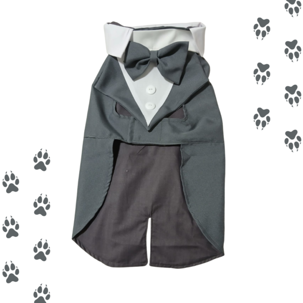 Smoking Para Perro Grande | Traje Formal Gris Para Mascota