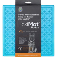 Comedero Grande Para Gatos Y Perros Lickimat Buddy, Color Azul