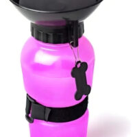 Bebedero Botella Agua Mascota Paseo 500ml Color Rosa