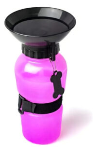 Bebedero Botella Agua Mascota Paseo 500ml Color Rosa