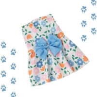 Vestido Primavera Lazo Celeste Para Mascotas