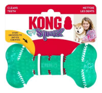 Juguete Para Perros Kong Squeezz Dental Bone, Color Verde
