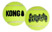 Kong Pelota Para Perro Squeakair Ball Mediana Tenis Juguete Color Amarillo - Imagen 6