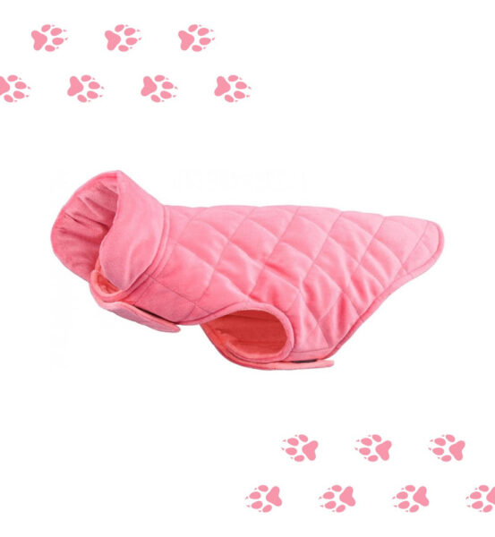 Chaleco Para Perros Reversible | Abrigo De Terciopelo Rosado