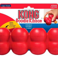 Juguete Rellenable Kong Goodie Ribbon Talla L De 13 A 30 Kg Color Rojo