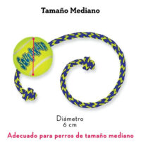 Juguete Para Perro Kong Pelota De Tenis Con Cuerda 6 Cm Color Amarillo - Imagen 3